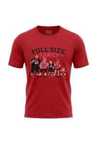 FULL SIZE FAMILY FUNNY TOON TEE white family red shirt
