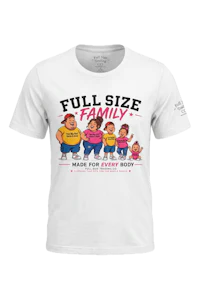 FULL SIZE FAMILY CARTOON TEE white family decal