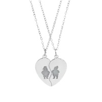 Image of break-a-part engraved heart necklace