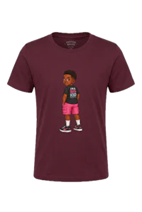 I'MA BIG KID  YOUTH TEE black kid maroon shirt