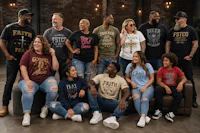 Diverse group of men, women, and children wearing apparel from the Big Boy, Big Girl, Faith, Gospel Music, Choir, Trucker, Biker, Big Kid, and Classic Full Size Trading Company collections. Inclusive apparel available in sizes XS through 7XL.