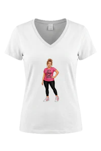 I'MA BIG GIRL ADULT V-NECK TEE white woman decal